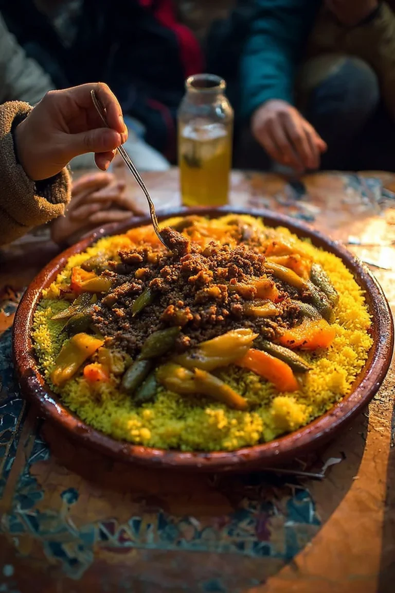 Delicious traditional dishes in Marrakech including tagines and pastries