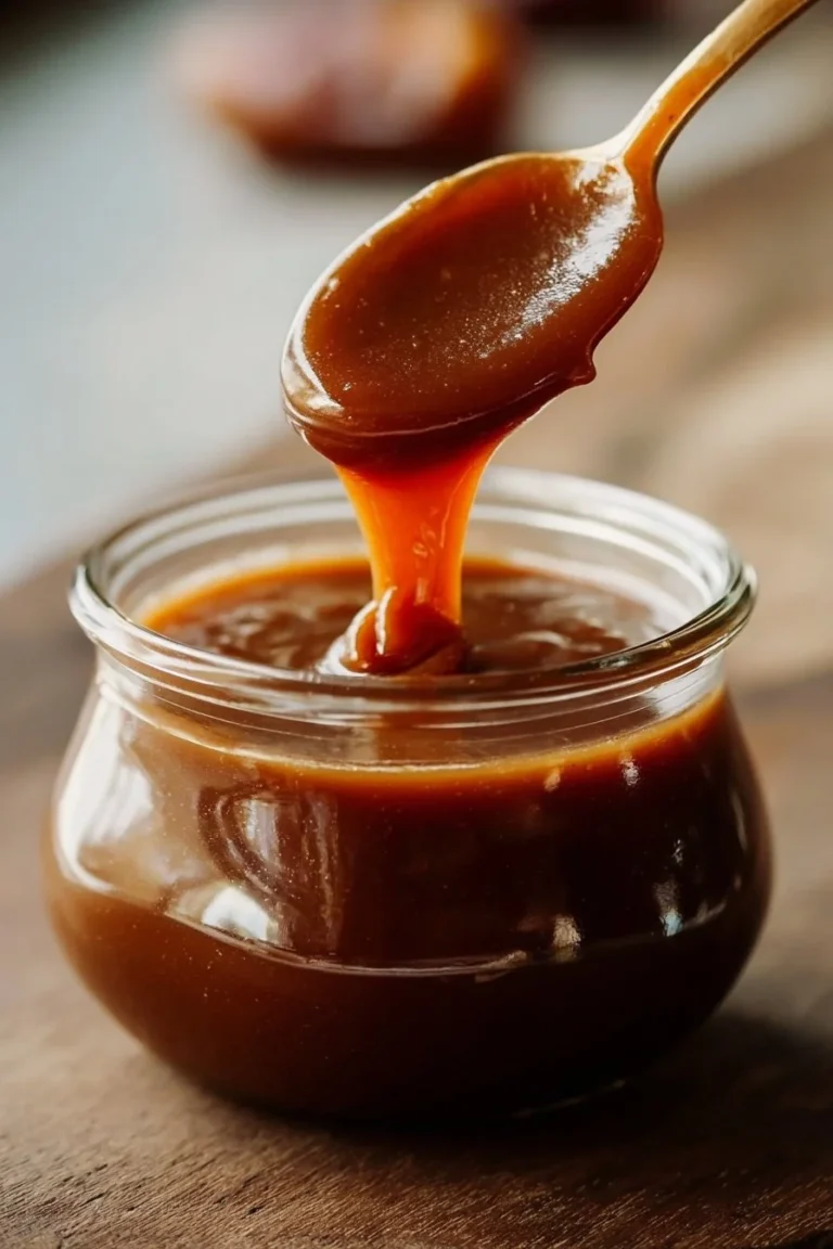 Homemade 4-Ingredient Date Caramel Sauce in a glass jar