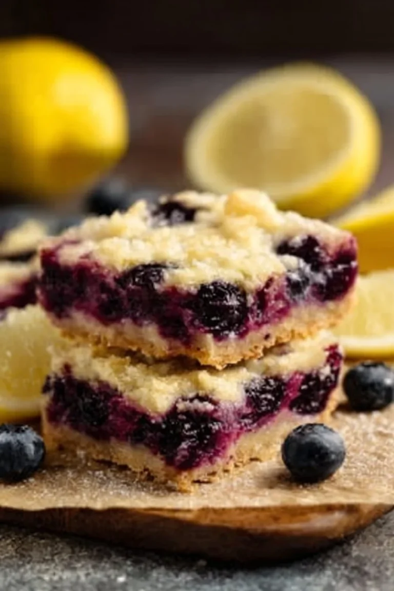 Blueberry lemon pie bars topped with fresh blueberries and lemon zest