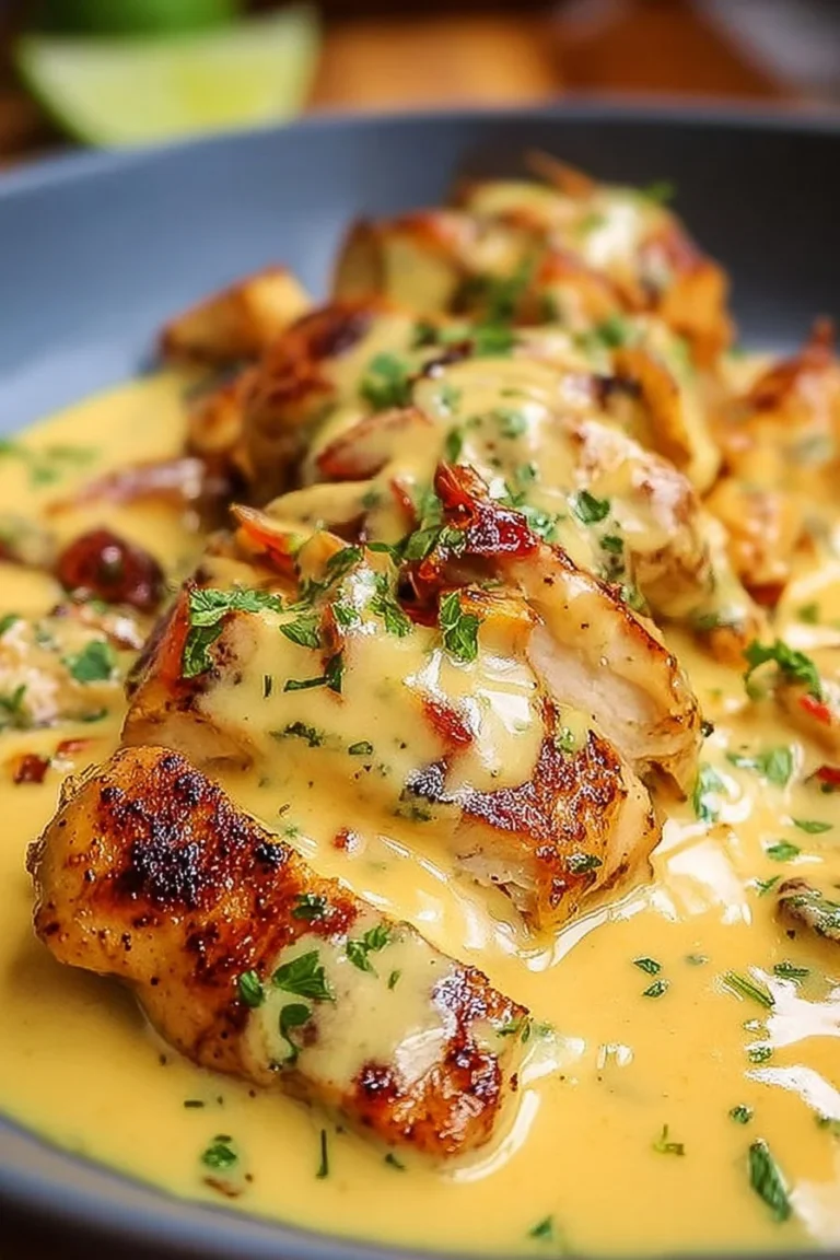 Cajun Chicken with Creamy Cajun Sauce served on a plate