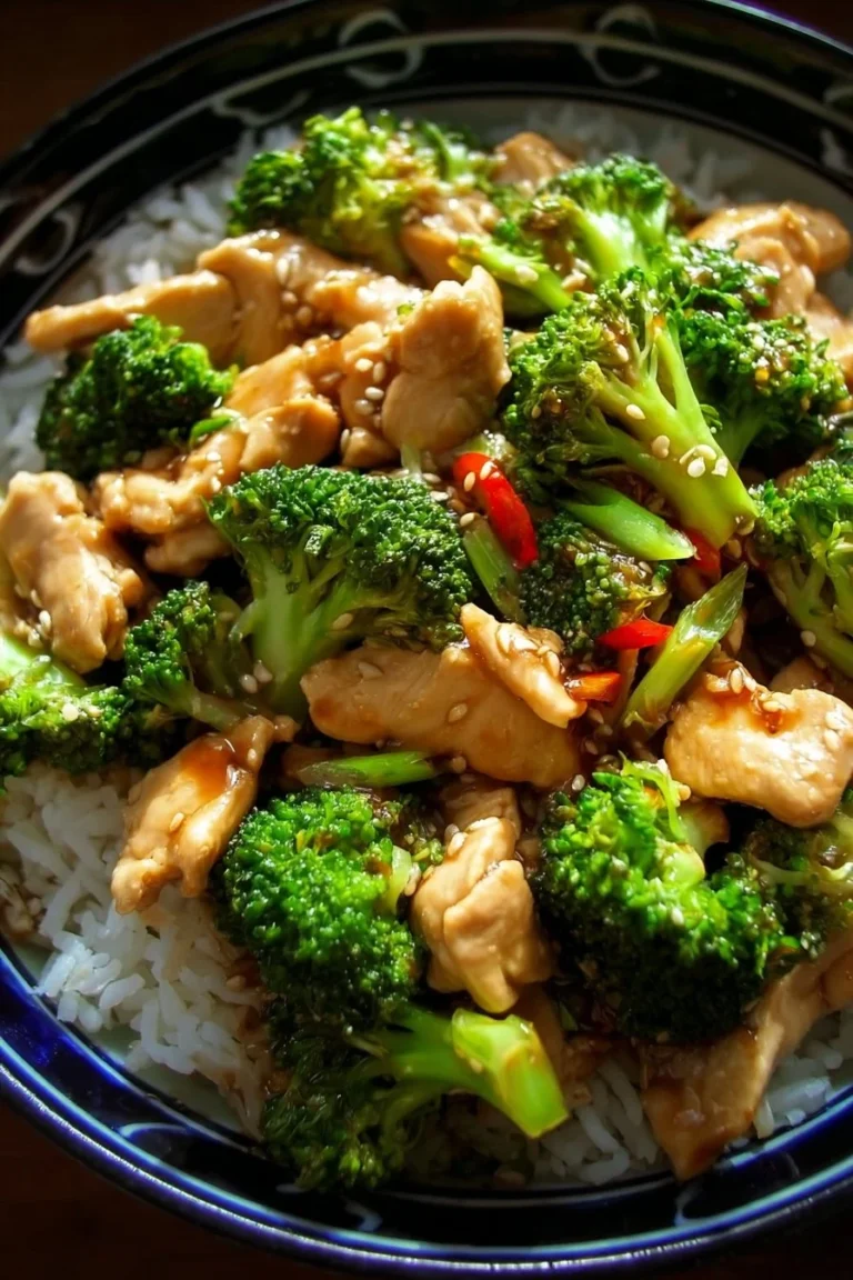 Delicious Chicken Broccoli Stir Fry served in a bowl