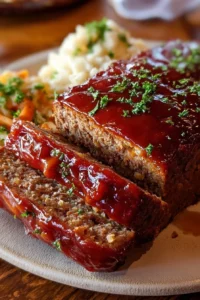 Delicious Cracker Barrel-style meatloaf served with sides.
