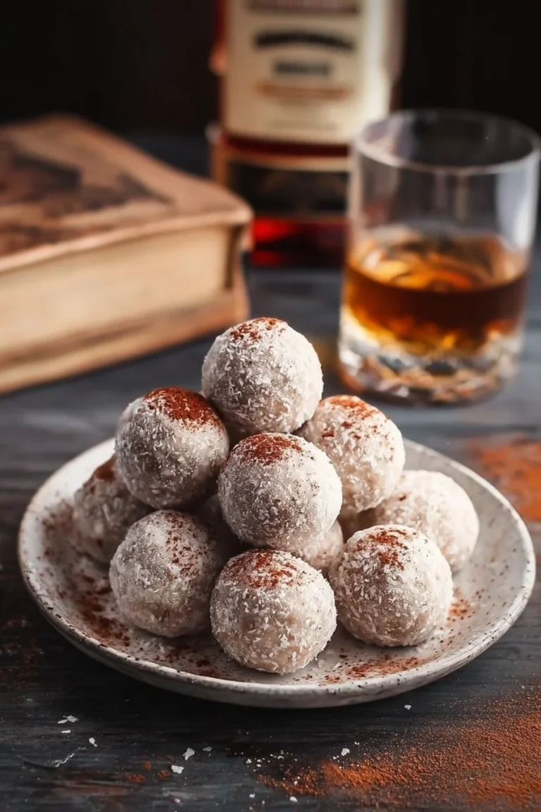 Delicious Fireball Whiskey Balls infused with cinnamon whiskey flavor