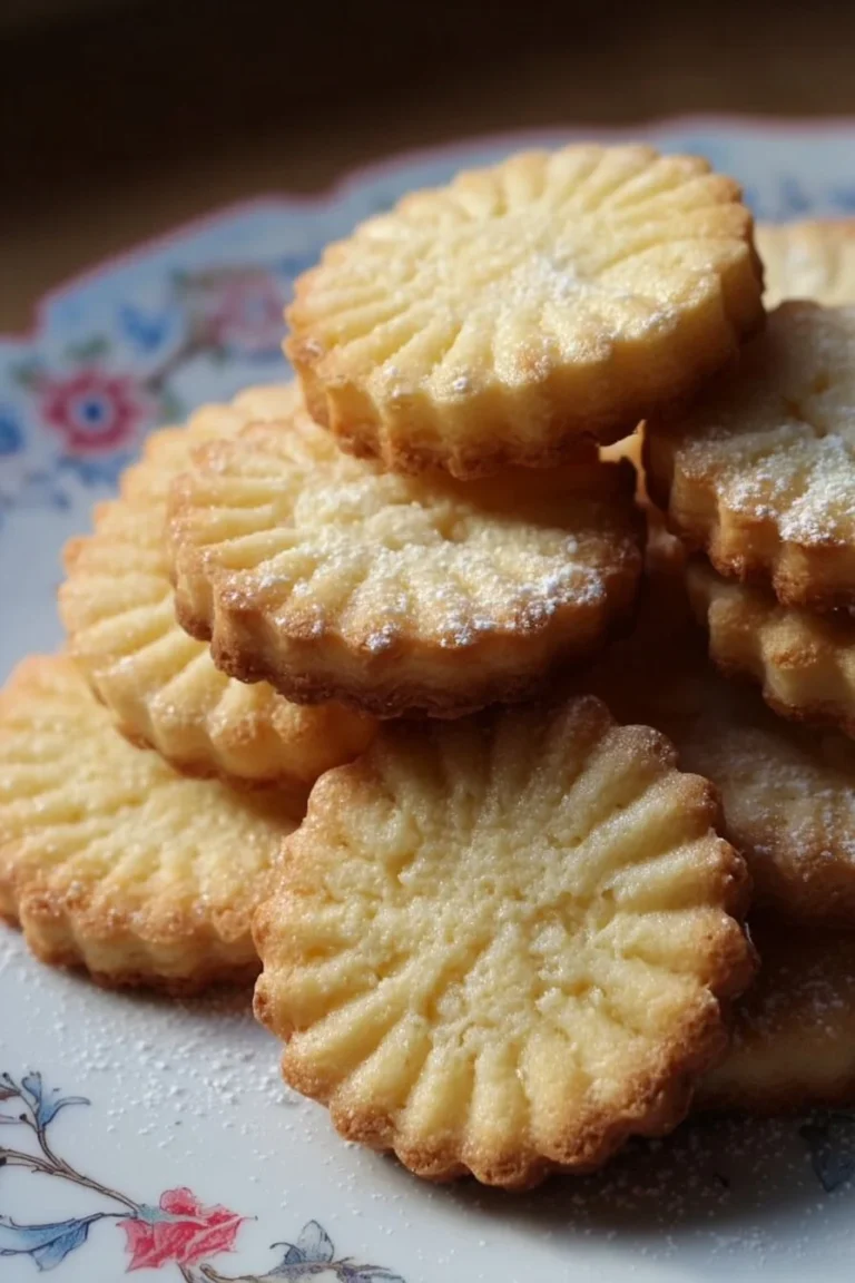 Homemade French Butter Cookies (Sablés Breton) on a plate