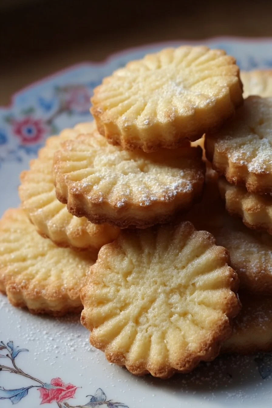 Homemade French Butter Cookies (Sablés Breton) on a plate