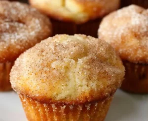 Delicious fluffy cinnamon sugar donut muffins baked to perfection