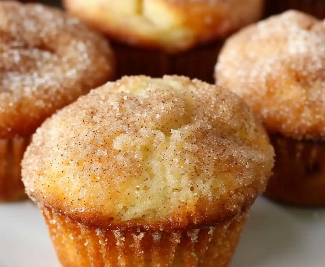 Delicious fluffy cinnamon sugar donut muffins baked to perfection