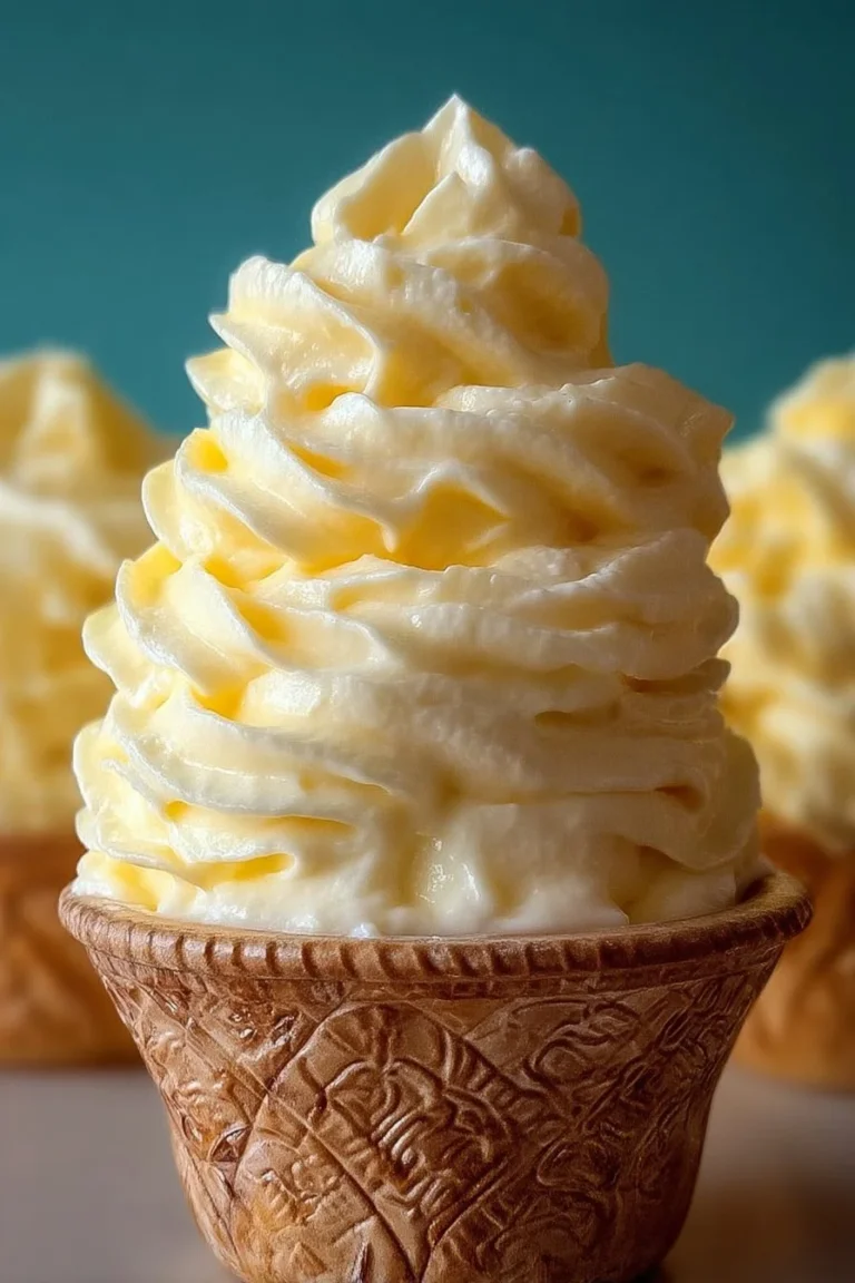 Delicious homemade pineapple soft serve ice cream in a bowl