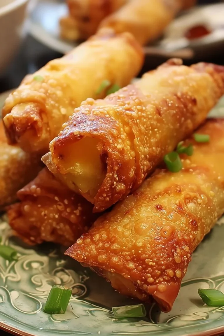 Delicious Irish Egg Rolls filled with savory ingredients, served as a tasty appetizer.