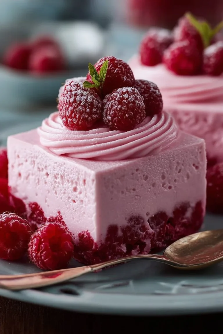 Delicious raspberry mousse served in a elegant dessert bowl