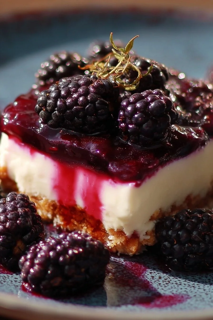 Blackberry Pretzel Dessert with fresh blackberries and crunchy pretzels