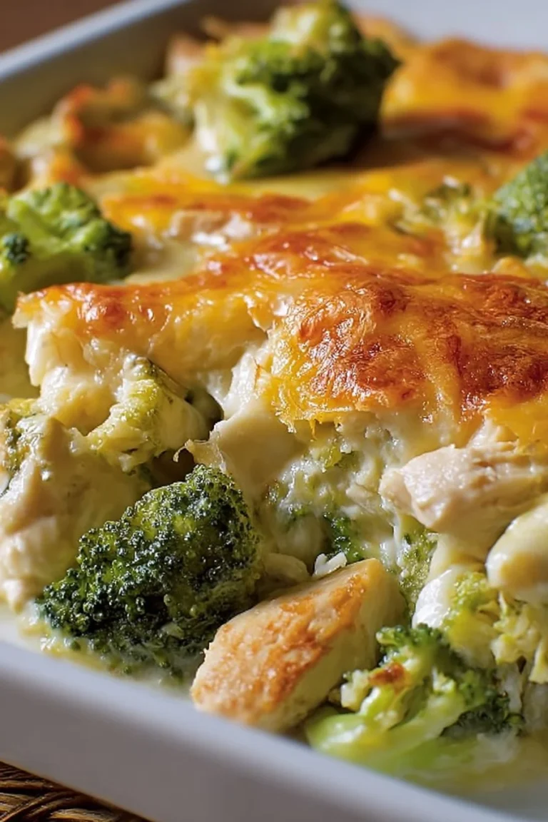 Delicious chicken broccoli bake fresh out of the oven