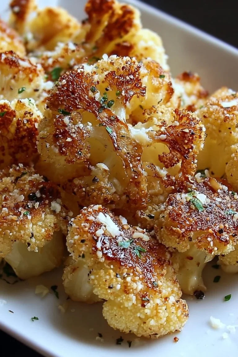 Crispy Parmesan roasted cauliflower served in a bowl