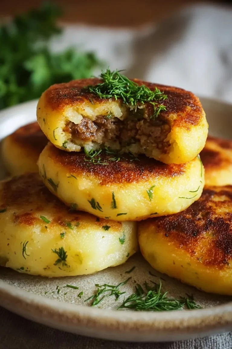 Easy stuffed potato cakes served on a plate for a hearty lunch