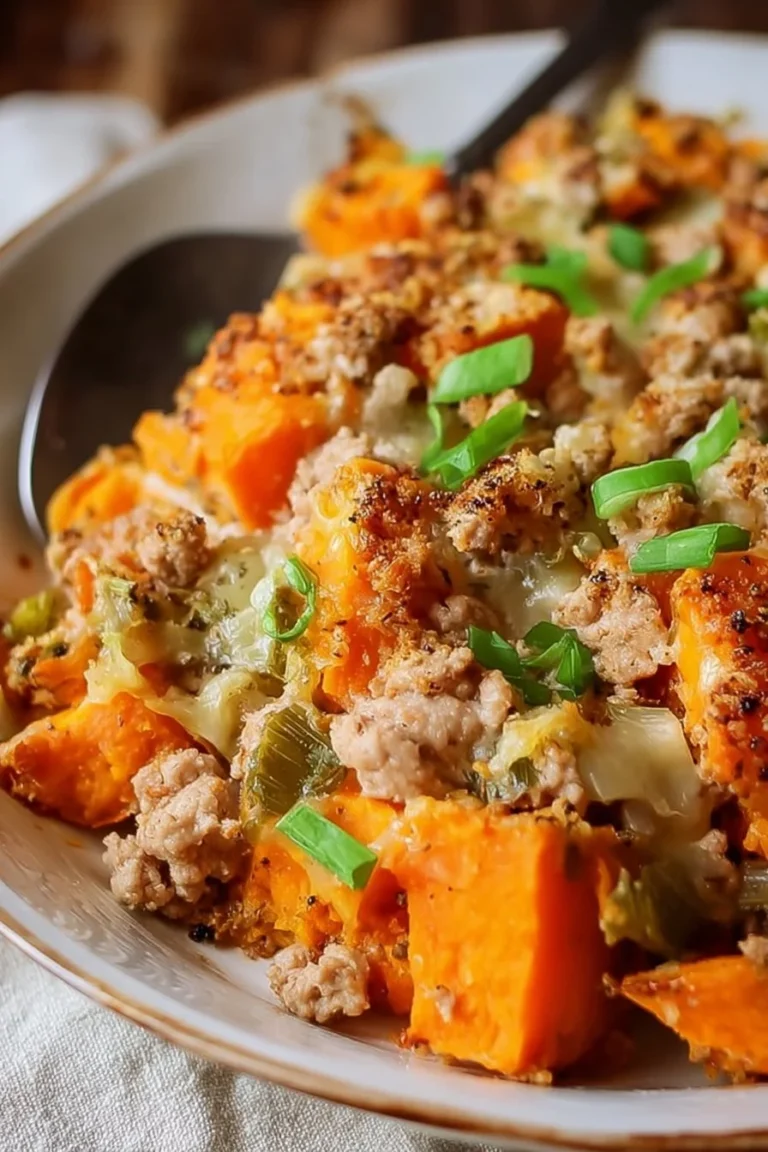 Healthy ground turkey sweet potato bake recipe for a nutritious meal