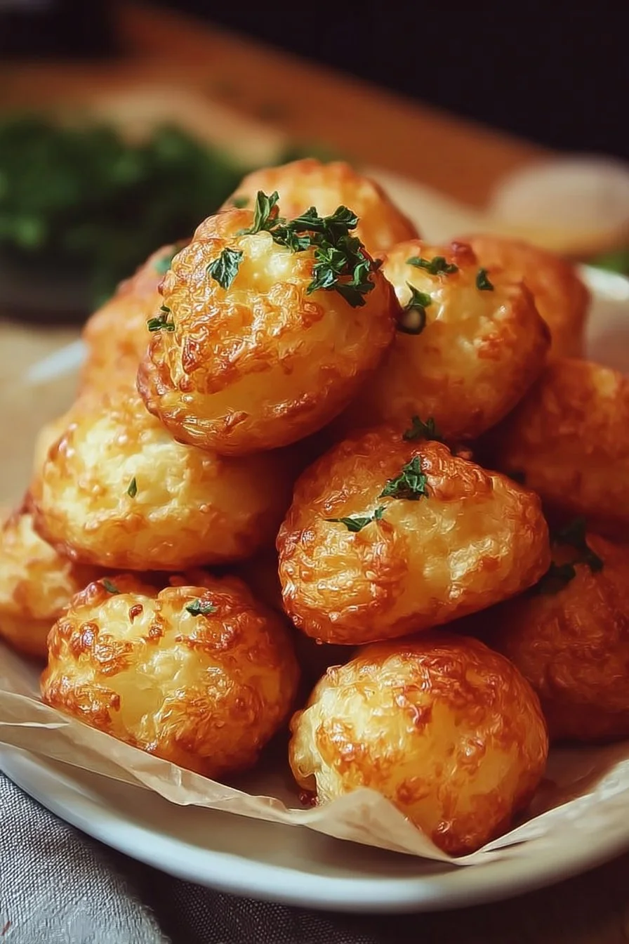 Delicious herbed cheese puffs fresh out of the oven