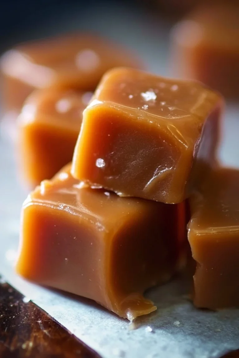 Delicious homemade caramels in a decorative bowl