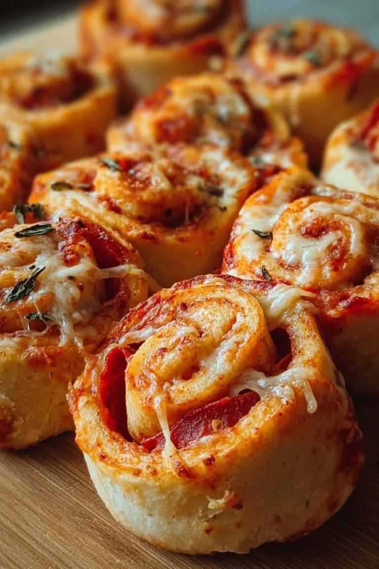 Delicious homemade pizza rolls baked to perfection, ideal for snacking.