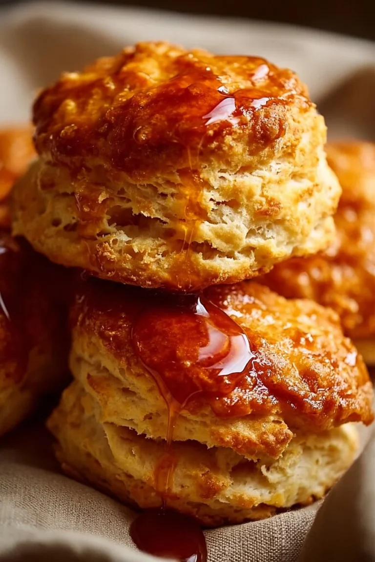 Delicious hot honey chicken biscuits served on a plate, ready to enjoy.