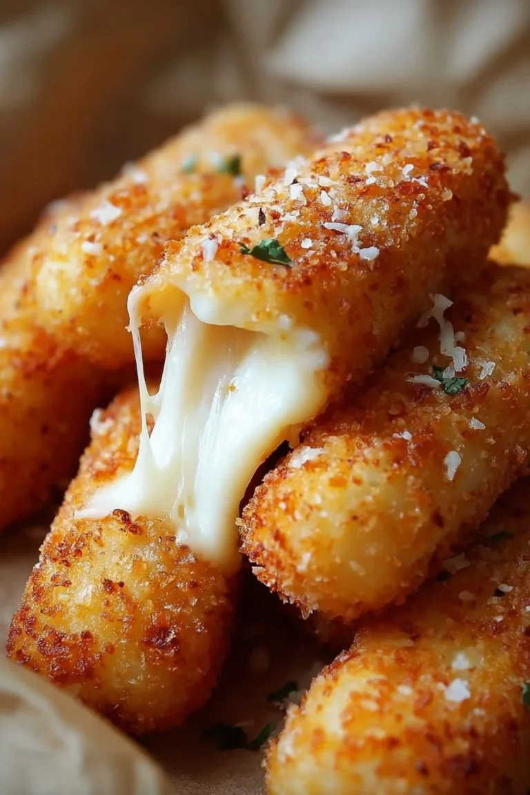 Plate of irresistible mozzarella cheese sticks with marinara dipping sauce
