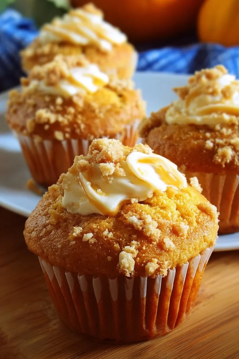 Homemade Pumpkin Cream Cheese Muffins with spices and cream cheese swirl