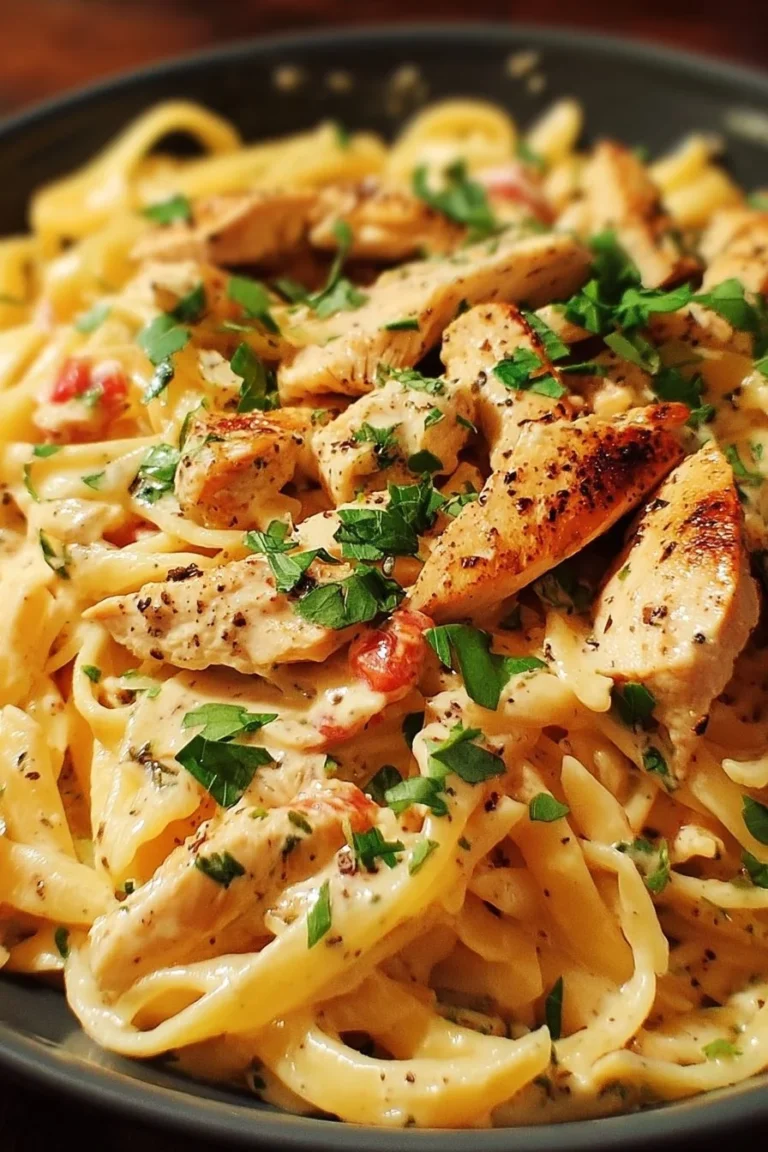 Delicious Southwest Chicken Alfredo with spices and chicken served in a bowl.