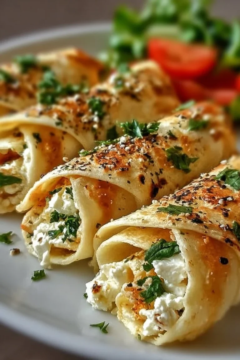Tortilla rolls filled with feta cheese and fresh ingredients